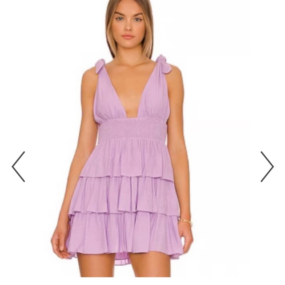 Lovers + Friends Lilac Tiered Mini Dress